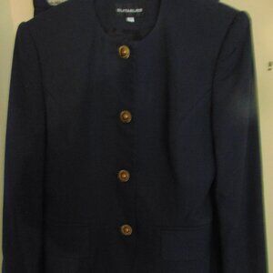 Vintage Womens Navy Blue Suit, Jacket and Skirt, Size 8, Suitables Brand